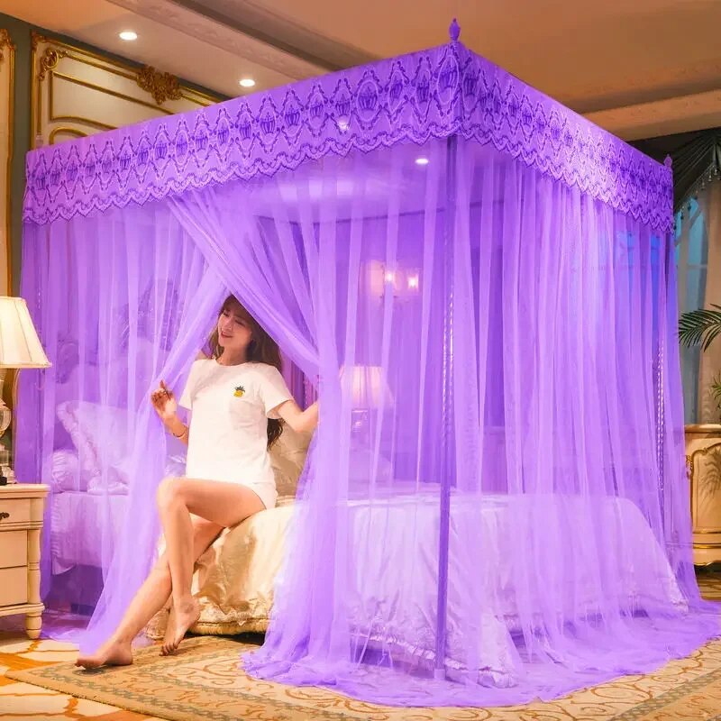 Embroidery Lace Double Bed Net Canopy
