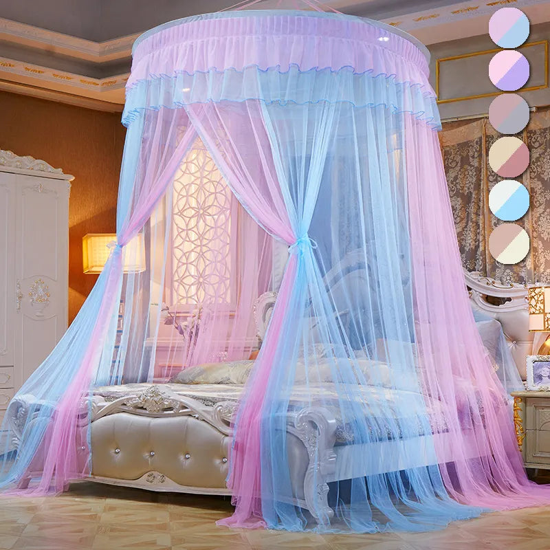 Double Colors   Elegant Fairy Lace Bed Canopy
