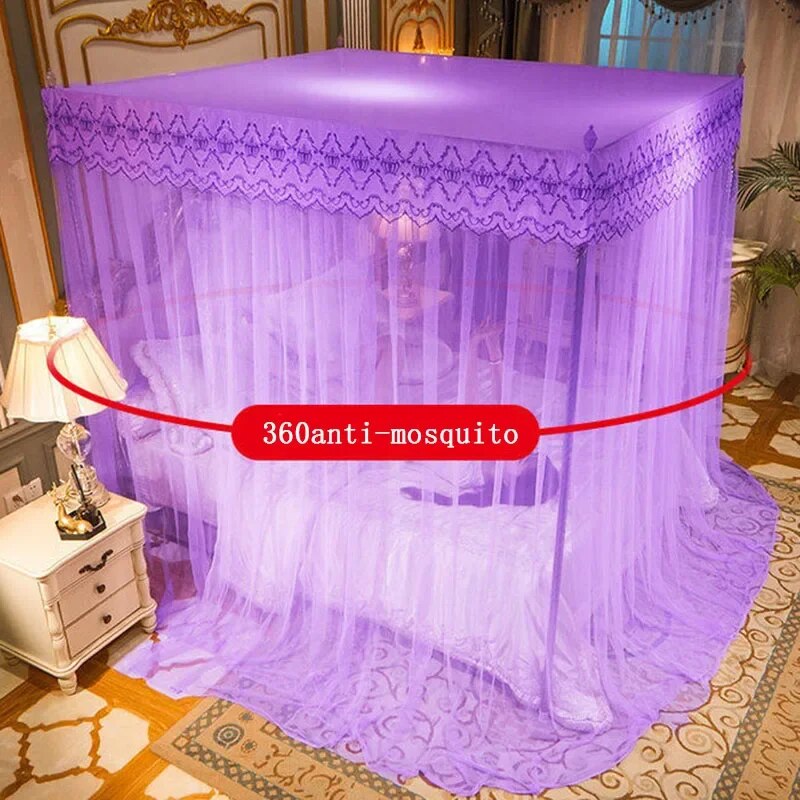 Embroidery Lace Double Bed Net Canopy